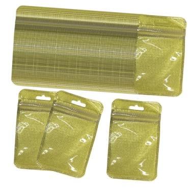 Imagem de oshhni 100 Sacos para Armazenamento de Miçangas de Pintura com Diamantes, Mini Sacos com Zíper, Acessórios, Plásticos Transparentes para Doces e Pedras de, Ouro