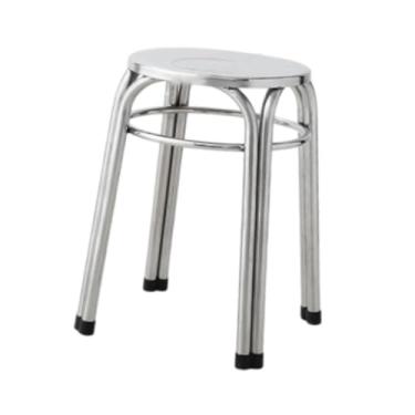 Imagem de Fenteer Banco de metal em aço inoxidável, assento confortável, antiderrapante, banco industrial empilhável, sala de aula para sala de jantar, cozinha e jardim, 29cm X 55cm