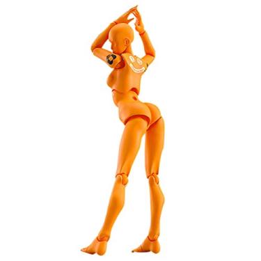 Imagem de Generic Manequins Articulados Em Pvc Colecionáveis, Modelos de Corpo Humano para Presentes, Modelos de Figuras de 13cm para Decoração de Mesa (Laranja1)