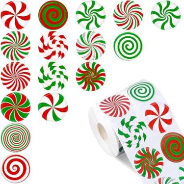 Imagem de Adesivos de Natal rolo de adesivos de 3,8 cm à prova d'água autoadesivos 16 designs de doces de Natal adesivos para crianças etiquetas de presente de inverno adesivos para envelopes de presente