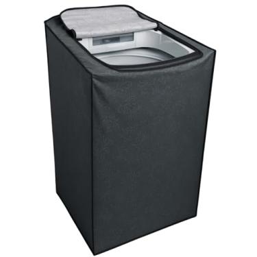 Imagem de Capa Para Maquina De Lavar Brastemp Eletrolux Consul 9kg 10kg 11kg Impermeável Com Zíper (Cinza, M)