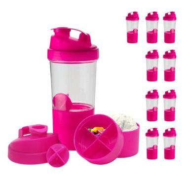 Imagem de Coqueteleira com Compartimento Suplementos Fit 500ml 12pcs - NEOPLAS, 