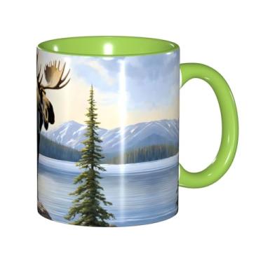 Imagem de Zeraoke Caneca de café criativa com estampa de cervo fofa, personalizada, presente para família, tamanho de 325 ml, unissex