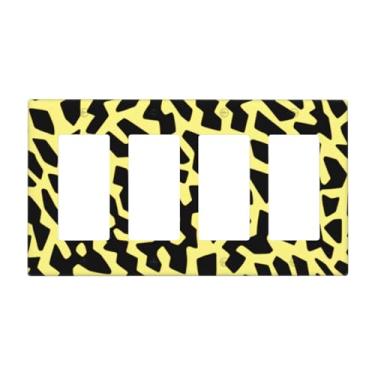 Imagem de Placa de parede com estampa de tigres impressos, capa decorativa para interruptores de luz, tamanho padrão, painel de interruptor quádruplo para placas de luz, capas de interruptores para decoração de