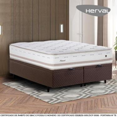 Imagem de Cama Box Baú Herval Queen Irland, 79x158x198 cm, Molas Maxspring