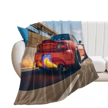 Imagem de HouLaiZhe Cobertor Super Macio Flanela Speedy JDM Carro S2000 Spitfire Cool Leve Cobertor de Refrigeração para Sofá-Cama Cadeira Sofá Carro Viagem ao Ar Livre Leve Quente 127 cm x 152 cm