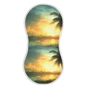 Imagem de WELLDAY Conjunto de 1 panos de musselina para arrotar bebê, pano de algodão macio absorvente ao anoitecer, panos de cuspir leite para recém-nascidos unissex, 55 x 28 cm