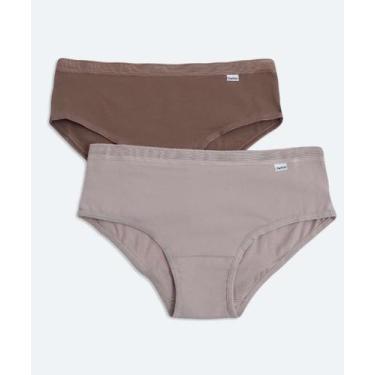 Imagem de Kit 2 Calcinhas Alta DelRio-61455, Marrom, GG