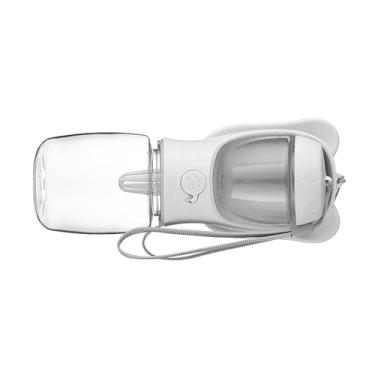 Imagem de OPPWONG Garrafa de água Portátil para Animais de Estimação e Recipiente de Comida, Trava à Prova de Vazamento de 350 Ml Com Anel de Silicone Embutido e Filtro de Carbono (Branca)