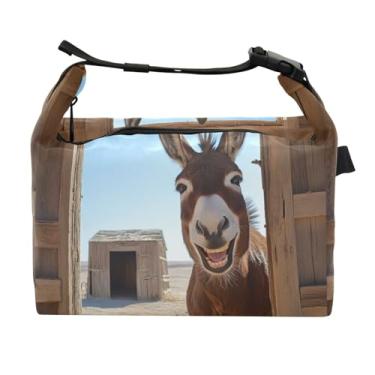 Imagem de STAYTOP Lancheira Happy Donkey com fivela de alça, lancheira isolada para meninos e meninas, lancheira térmica para trabalho escolar