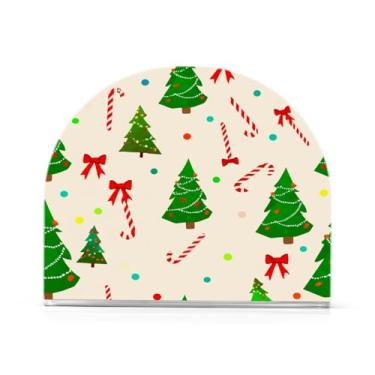 Imagem de Qilmy Bonito suporte de guardanapo de acrílico para árvore de Natal, porta-guardanapos para mesas cozinha restaurante decoração de casa, suporte decorativo moderno para guardanapos de coquetel de