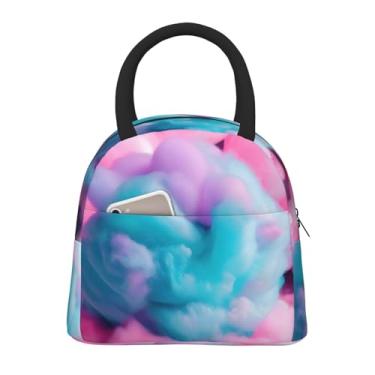 Imagem de ZTPOWQA Bolsa de refeição isolada com estampa de algodão rosa e doce, portátil, escola, trabalho, piquenique, viagem, crianças, adolescentes, adultos