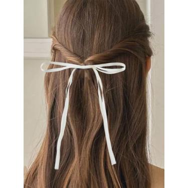 Imagem de 1 peça de laços de cabelo de cetim com laço, faixas de fita multicamadas bege, acessórios de cabelo apertados/elásticos para mulheres, salão de maquiagem, acessórios finos grossos, 258 x 220 x 6,5 mm