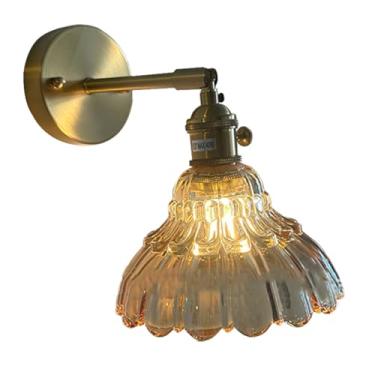 Imagem de Luminária de parede com cúpula de vidro, ajuste de altura para cima e para baixo, com uma única lâmpada, ideal para quarto, sala de estar, cozinha ou loft (verde).