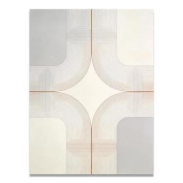 Imagem de LKXGRRSFG Arte em tela minimalista: Serenidade tons neutros grande área em branco para decoração de espaço calmo 60 x 75 cm sem moldura
