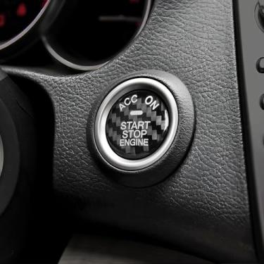 Imagem de BETTERHUMZ Compatível com Mazda 6 CX3/4/5/6/8/9/ CX30 CX50 Axela Atenza 2014-2020 Fibra de Carbono Botão de Partida do Motor Adesivo de Controle Adesivo Decoração de Carro Acessórios Interiores