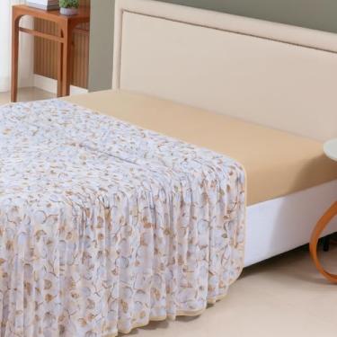 Imagem de RAVATEX, Lençol de Cima Queen Malha 100% Algodão Estampado Avulso sem Elástico Mostarda Algodão