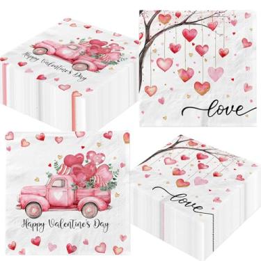 Imagem de Guardanapos descartáveis para dia dos namorados, guardanapos de carro, guardanapos de casamento, aniversário, papel para jantar, guardanapo de 2 camadas, artigos de festa de dia dos namorados