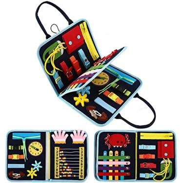 Imagem de Cobertor fidget para adultos com demência, atividades de demência para idosos, produtos para demência de Alzheimer para idosos, prancha ocupada para crianças, brinquedos sensoriais