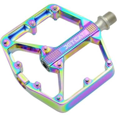 Imagem de JETCAT Pedais de mountain bike planos - pedais de BTT planos, pedais de bicicleta, pedais de bicicleta de estrada, pedais BMX, para BMX MTN Road Gravel EBike, peças especializadas, adultos, carimbo de