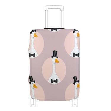 Imagem de Joisal Elegante chapéu de gansos cor de pele protetor de mala capa de mala de terno personalizado bonito capa de terno essencial de viagem para mulheres, P, serve para capa de 45 a 50 cm, Chapéus de