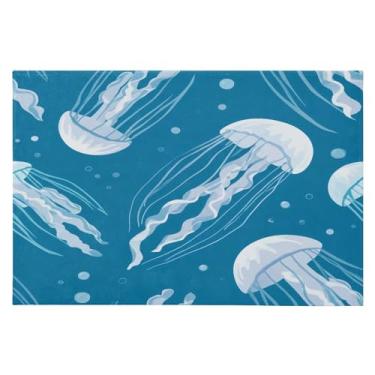 Imagem de Wassud Tapete de porta de água-viva 61 x 89 cm, tapete de área lavável antiderrapante com suporte de borracha, tapete macio e macio para sala de estar, quarto, entrada, entrada