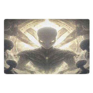 Imagem de Aliens Tapete de porta personalizado absorvente para casa, tapete interno, decoração de entrada