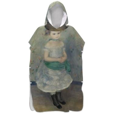 Imagem de Joisal Impressionismo Impressão de Retrato Poncho de Surf para Adultos Roupão Vestível Masculino Poncho com Capuz Toalha de Praia Estampado