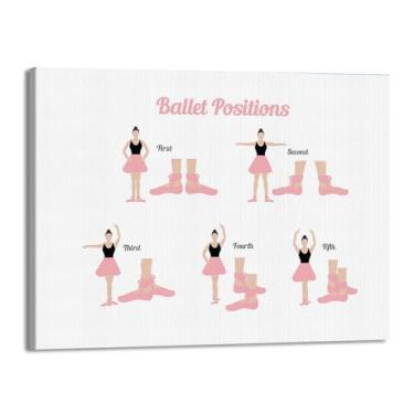 Imagem de Ballet Positions Dance Poster Ballerina Education Wall Art Prints Canvas Painting Pictures Ballet Studio Dance Room Home Decor (SKU3,30.5x40.6 cm = (30x40cm), emoldurado (tela embrulhada))