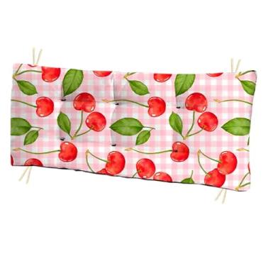 Imagem de Almofada Futon Grande 110x35 cm Estampada para Banco e Cadeira Almofada Decorativa Moderna para Sala Varanda e Jardim (cereja)