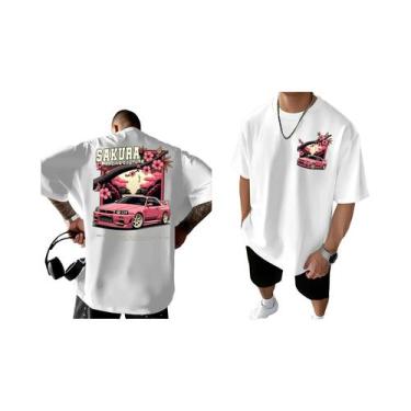 Imagem de Camiseta Masculina Estilo Solto Com Estampa Gráfica De Corrida Japones