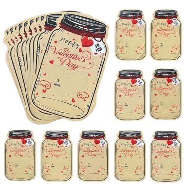 Imagem de Bekecidi Pacote com 50 cartões de dia dos namorados para sala de aula infantil, faça você mesmo cartões de dia dos namorados a granel com 50 sacos de petiscos, presentes de troca de dia dos namorados