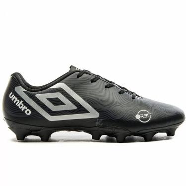 Imagem de CHUTEIRA UMBRO CAMPO ORBIT JR PRETO E CINZA 33-Unissex