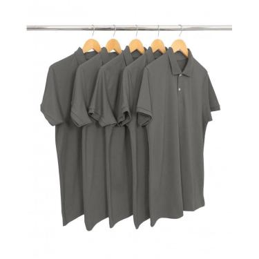 Imagem de Kit 5 Camisas Gola Polo Piquet Masculinas Lisa-Masculino