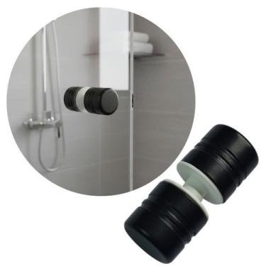 Imagem de Puxador Duplo Aluminio Frisado 7/8 Box Porta Vidro Temperado American 