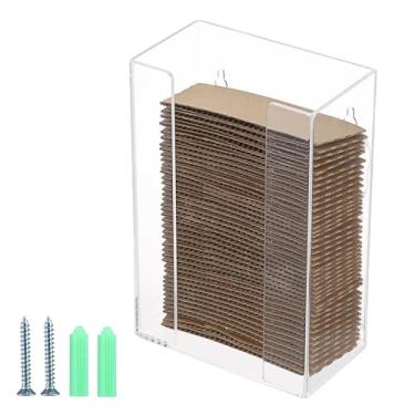 Imagem de Hoowen Suporte de manga de xícara de café, dispensador de manga quente de acrílico para suporte de bancada ou parede, acessórios de café que economizam espaço, organizador de mangas de papel para