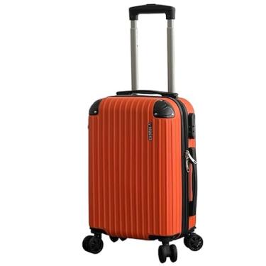 Imagem de Mala de Bordo ABS 10kg 17” a 21” Polegadas Mala de Viagem com Rodinhas 360° Cadeado Código (Laranja-17”(7-8KG) Modelo-JJJ)