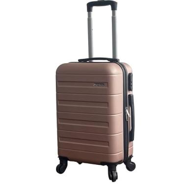 Imagem de Mala de Bordo ABS 10kg 17” a 21” Polegadas Mala de Viagem com Rodinhas 360° Cadeado Código (Rose-18”(9KG) Modelo-W)