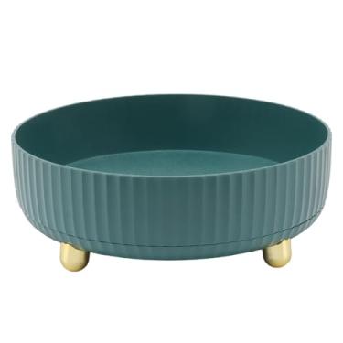 Imagem de QANYEGN Rack de armazenamento rotativo, organizador de tempero rotativo de 360 ​​graus, rack cosmético redondo para organizadores de maquiagem cosmética de armazenamento de cozinha (Verde)