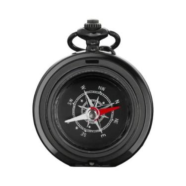 Imagem de Bússola De Bolso Vintage Unissex Em Latão Com Design Liso Para Camping