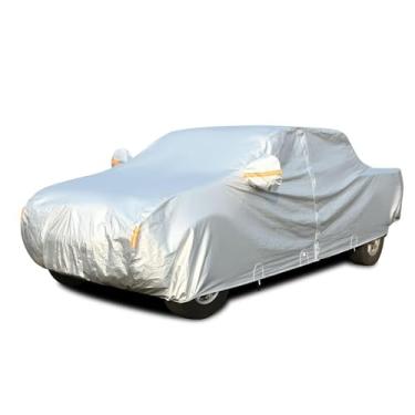 Imagem de Tecoom Capa de caminhão para carro à prova d'água, capa de captador de 3 camadas com forro de lã e porta/trava com zíper, proteção externa contra chuva de neve para todos os climas, ajuste universal