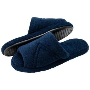 Imagem de Pantufa PUFF Masculina Atoalhada Lavável à Máquina - Marinho - 39/40, 