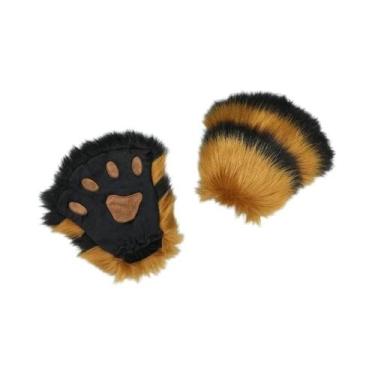 Imagem de Luvas De Inverno Femininas Quentes De Pelo Sintético Sem Dedos Com Gar