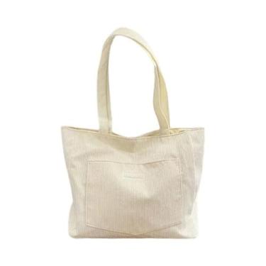 Imagem de Bolsa De Ombro De Corduroy Grande Para Mulheres, Bolsa Casual De Moda 