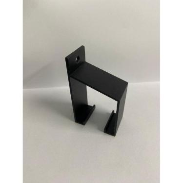 Imagem de Kit Com 4 Suportes De Alumínio Perfil Côncavo - Preto Fosco