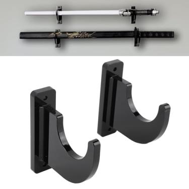 Imagem de 2 UNIDADES Suporte de Espada Acrílico para Parede com Gancho Ajustável Carga Machados Facas Sabres Luz Artes Marciais