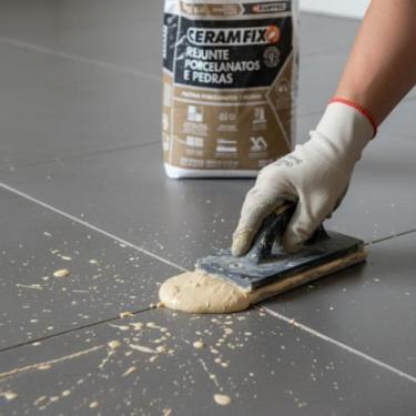 Imagem de Rejunte Porcelanatos E Pedras Marfim 1kg Novo - Ceramfix