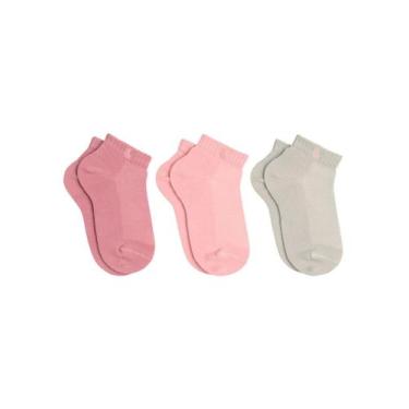 Imagem de Kit 3 Pares de Meias Infantil Cano Curto Lupo 2725-089, Chumbo, 24/29