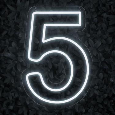 Imagem de Painel Led Neon Número Luminoso 0 ao 9 Decoração Festa 60cm - letreiro