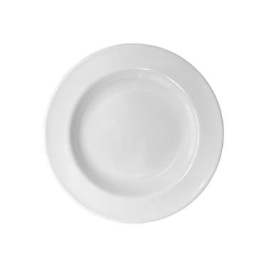 Imagem de Prato Fundo Redondo de Melamina Branco para Servir Refeições